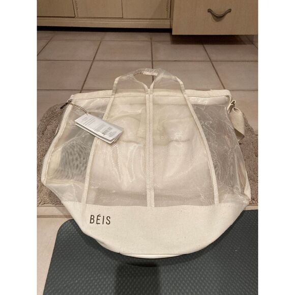 NWT Beis Phat Sack Extra Large Mesh Tote in Beige - LIMITED EDITION - Picture 3 of 11